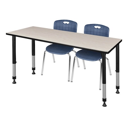 Regency Tables > Height Adjustable > Rectangular Table & Chair Sets, 72 W, 24 L, 23-34 H, Maple MT7224PLAPBK40NV